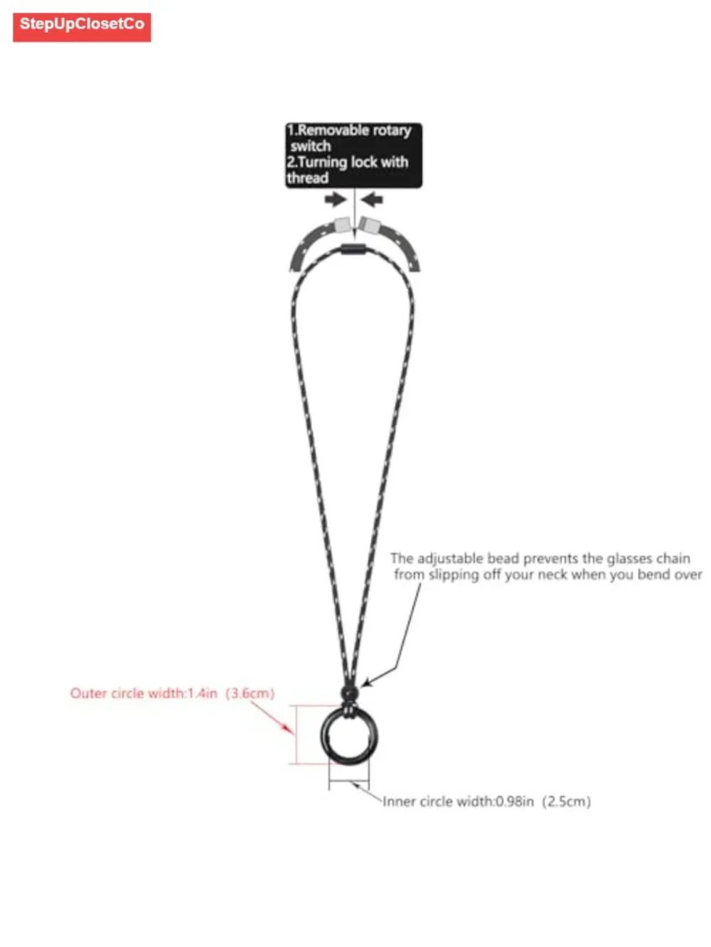 Eyeglass Holder Necklace Glasses Lanyard Adjustable Nylon Strap Chain Reading